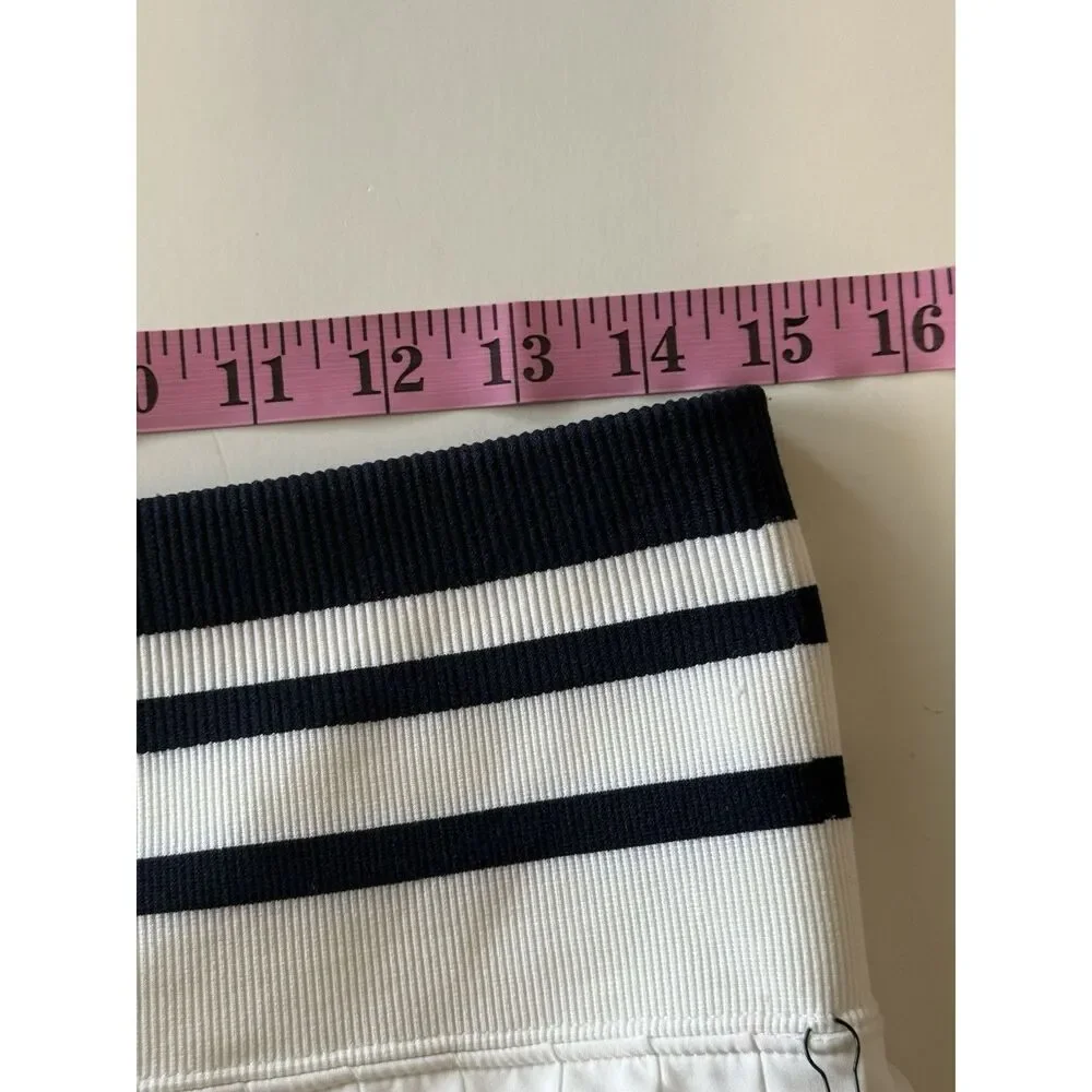 Pleated Skort Tennis Skirt Shorts Pickleball White Navy Nautical Preppy Medium